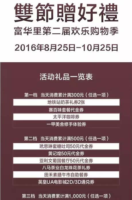 珠海皇冠体育富华里组织开展“双节赠好礼”第二届欢喜购物季运动